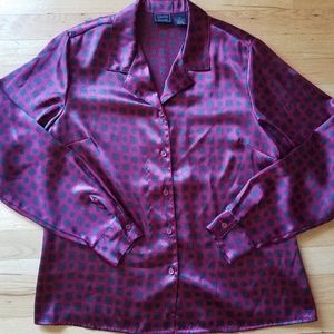 Laura Scott Purple Satin Career Top - Size 14